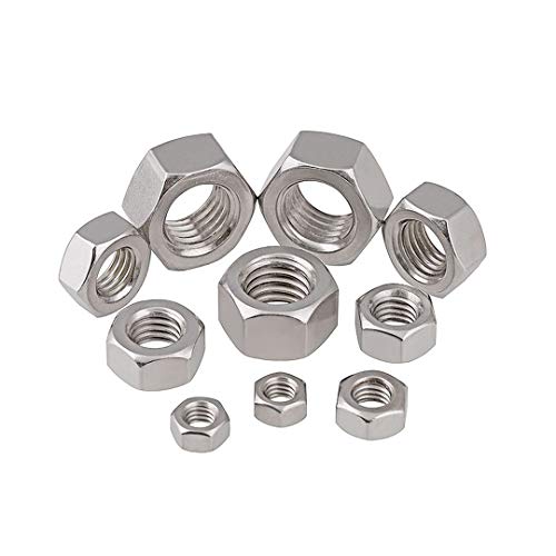 BOZONLI M1.4(1.4mm) Sechskantmuttern Sicherungsmuttern Kontermuttern Stopmuttern Klemmmuttern Selbstsichernd 304 Edelstahl Kontermutter Muttern von BOZONLI