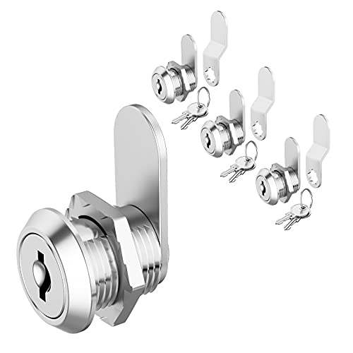 BOZXYE Premium Kabinett-Nockenschlösser, gleichschließend Cam-Lock-Set, sichere Dateien Schubladen Mailbox RV Camper Tür Werkzeugkasten, Zinklegierung (3 Pack 5/8 Inch) von BOZXYE