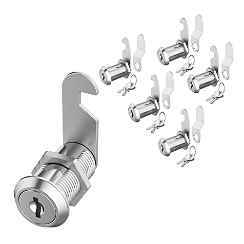 BOZXYE 5 Stück Schrankschloss mit Schlüssel, 1-1/8 Zoll Cam Lock gleichschließend, RV Schlösser für Stauraumtür, sichere Schubladen, Werkzeugkasten, Briefkasten, RV Abteiltür, Zinklegierung von BOZXYE