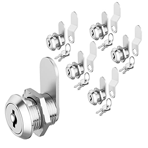 BOZXYE Premium Kabinett-Nockenschlösser, gleichschließend Cam-Lock-Set, sichere Dateien Schubladen Mailbox RV Camper Tür Werkzeugkasten, Zinklegierung (5 Pack 5/8 Inch) von BOZXYE