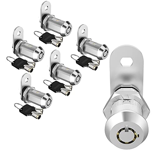 Premium Cam Lock RV Aufbewahrungsschlösser, gleichschließend Schrankschlösser für Aufbewahrungstür an Werkzeugkasten Wohnmobil, Sicherheitsakten und Schublade, Zinklegierung (5 Pack 1-1/8 Inch) von BOZXYE