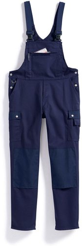 BP 1487-720-10-49 Latzhose, Stretch-Hosenträger mit Clipbefestigungen, 305,00 g/m² Verstärkte Baumwolle, dunkelblau, 49 von BP