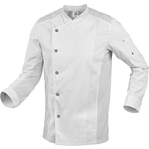 BP 1595-485-21-3XL Kochjacke für Männer, Lange Ärmel, Piqué-Einsätze und Arm-Lift-System, 215,00 g/m² Stoffmischung, weiß, 3XL BP 1595-485-21-3XL Kochjacke für Männer, Lange Ärmel, Piqué-Einsätze und Arm-Lift-System, 215,00 g/m² Stoffmischung, weiß, 3XL von BP