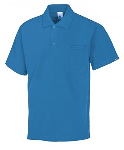 BP 1612-181-116-2XL Unisex-Poloshirt, 1/2 Ärmel, Polokragen mit Knopfleiste, 70 cm, 220,00 g/m² Stoffmischung, azurblau, 2XL von BP