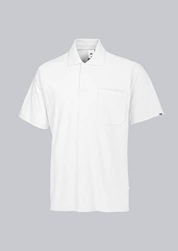 BP 1612-181-21-S Unisex-Poloshirt, 1/2 Ärmel, Polokragen mit Knopfleiste, 70 cm, 220,00 g/m² Stoffmischung, weiß, S von BP