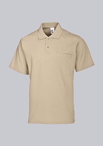 BP 1612-181-47-S Unisex-Poloshirt, 1/2 Ärmel, Polokragen mit Knopfleiste, 70 cm, 220,00 g/m² Stoffmischung, eierschalenfarben, S von BP