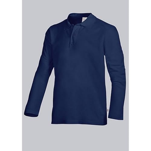 BP 1629-181-13-S Langärmeliges Unisex-Polohemd, Langarm, Polokragen mit Druckknopfband, 220,00 g/m² Stoffmischung, Königsblau ,S von BP