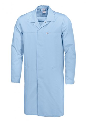 BP 1673-500-11-Ll Unisex-Mantel, 1/1 Ärmel mit verstellbarem Schlitz an der Manschette, 210,00 g/m² Stoffmischung, hellblau, Ll BP 1673-500-11-Ll Unisex-Mantel, 1/1 Ärmel mit verstellbarem Schlitz an der Manschette, 210,00 g/m² Stoffmischung, hellblau, Ll von BP