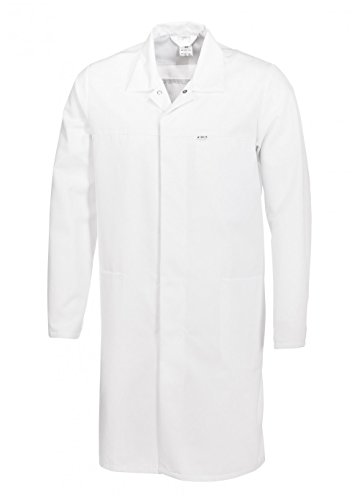 BP 1673-500-21-XLl Unisex-Mantel, 1/1 Ärmel mit verstellbarem Schlitz an der Manschette, 210,00 g/m² Stoffmischung, weiß, XLl von BP