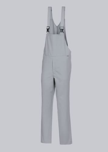 BP 1675-558-51-2XLn Unisex Latzhose, mit Gummizug in der Taille, 245,00 g/m² Stoffmischung, hellgrau, 2XLn von BP