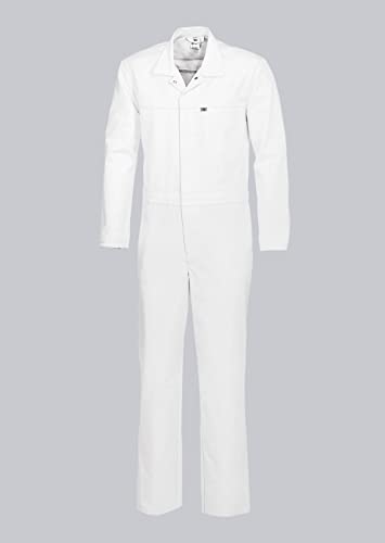 BP 1676-750-21-Sl Unisex-Overall, 1/1 Ärmel mit verstellbarem Schlitz am Ärmelbund und elastischem, verstellbarem Bund, 250,00 g/m² Verstärkte Baumwolle, weiß, Sl von BP