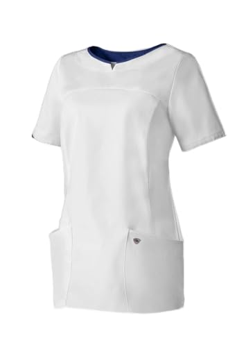 BP 1700-485-2110 Schlupfkasack Für Damen, Moderne Passform, 50% Baumwolle/50% Polyester, Weiß/Nachtblau, Größe Mn von BP