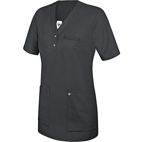 BP 1740-435-56-XL Überzieh-Kasack für Frauen, 1/2 Hülse, V-Ausschnitt mit schmalem Druckknopfband, 180,00 g/m² Stoffmischung, anthrazit ,XL von BP