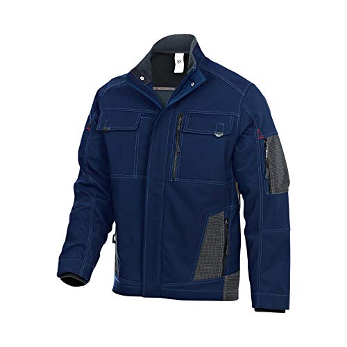 BP 1874-572-110-M Softshell-Arbeitsjacke, Stehkragen, verdeckter Frontreißverschluss, 300,00 g/m² 100% Polyester, Nachtblau/Anthrazit, M von BP