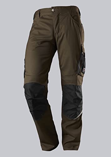 BP 1998-570-4832 Arbeitshose mit Kniepolstertaschen - Schlanke Silhouette - Elastischer Rückengurt - 65% Polyester, 35% Cotton - Kurze Passform - Größe: 58n - Farbe: braun/schwarz von BP