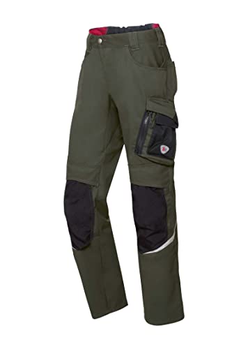 BP 1998-570-7332 Arbeitshose mit Kniepolstertaschen - Schlanke Silhouette - Elastischer Rückengurt - 65% Polyester, 35% Cotton - Kurze Passform - Größe: 46n - Farbe: oliv/schwarz von BP