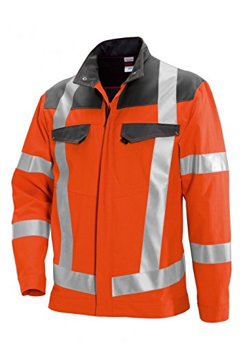 BP 2012-845-8553-44/46n Arbeitsjacke, Stehkragen, verdeckter Reißverschluss, 270,00 g/m² Stoffmischung, Warnorange/dunkelgrau, 44/46n von BP