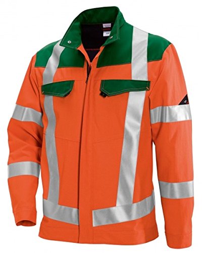 BP 2012-845-8574-52/54n Arbeitsjacke, Stehkragen, verdeckter Reißverschluss, 270,00 g/m² Stoffmischung, Warnorange/grün, 52/54n von BP