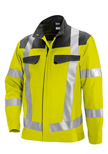 BP 2012-845-8653-48/50l Arbeitsjacke, Stehkragen, verdeckter Reißverschluss, 270,00 g/m² Stoffmischung, Warngelb/dunkelgrau, 48/50l von BP