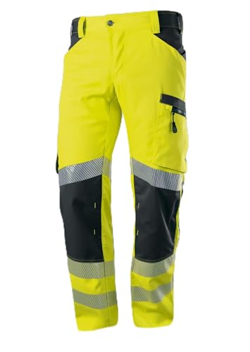 BP 2040-844-6656 Arbeitshose für Herren, 79.5% Polyester/16.5% Baumwolle/4% Elastolefin, Warngelb/Anthrazit, 3D Schnitt - ergonomische Passform, Größe 48s von BP