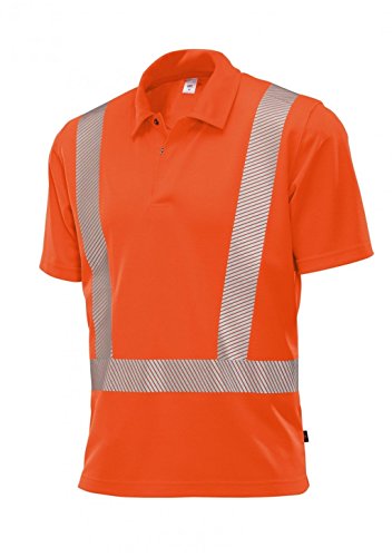 BP 2132-260-85-L Unisex-Poloshirt, Polokragen mit verdecktem Druckknopfband, 185,00 g/m² Stoffmischung, Warnorange, L von BP