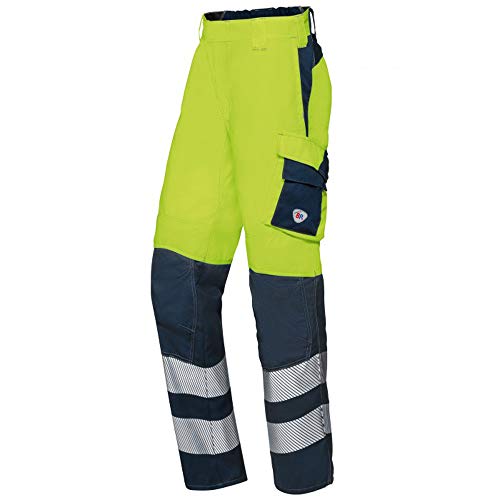 BP 2206-590-6614-54l Arbeitshose für Männer, Schlanke Silhouette mit höherer Taille am Rücken, 265,00 g/m², Warngelb/nachtblau, 54l von BP