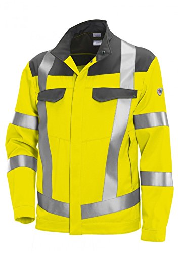 BP 2212-840-8653-56/58n Arbeitsjacke, Stehkragen, verdecktes Druckknopfband, 320,00 g/m² , Warngelb/dunkelgrau, 56/58n von BP