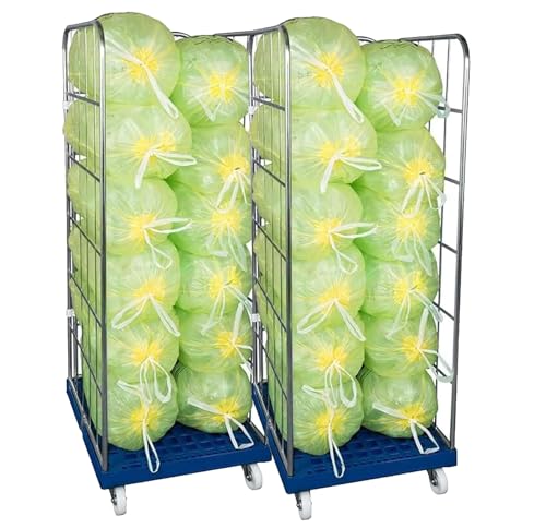 Abrollwerk 2X Gitterwagen für gelbe Säcke mit 3 Seitengittern – 2er Set Rollbehälter mit 1650 mm Vzb als Perfekter Behälter vom gelben Sack oder Brennholz mit 3 Seitenwänden von Abrollwerk