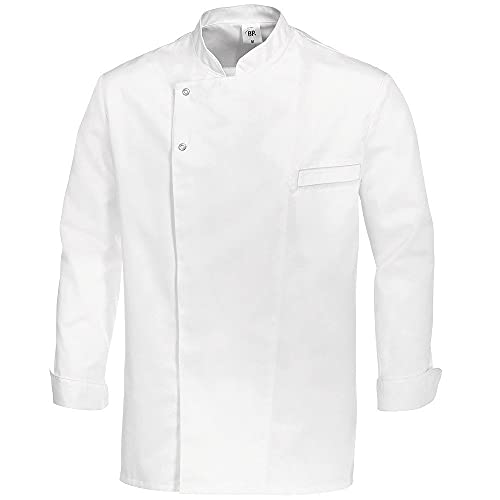 BP Gourmet 1547-400-21 Kochjacke - Langarm - 65% Polyester, 35% Baumwolle - Druckknöpfe aus Edelstahl - Normale Passform - Größe: 3XL - Farbe: weiß von BP