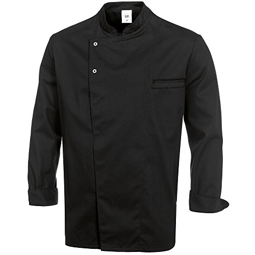 BP Gourmet 1547-400-32 Kochjacke - Langarm - 65% Polyester, 35% Baumwolle - Druckknöpfe aus Edelstahl - Normale Passform - Größe: 2XL - Farbe: schwarz von BP