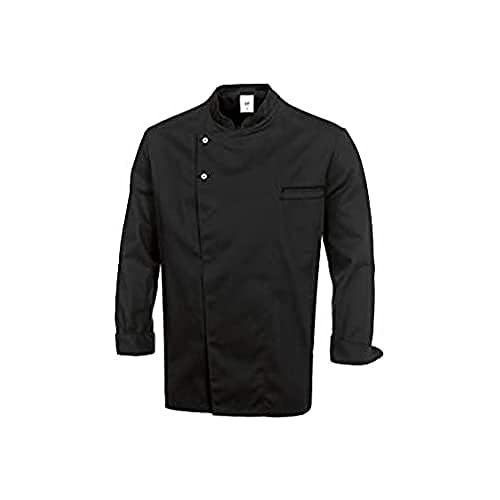 BP Gourmet 1547-400-32 Kochjacke - Langarm - 65% Polyester, 35% Baumwolle - Druckknöpfe aus Edelstahl - Normale Passform - Größe: M - Farbe: schwarz von BP