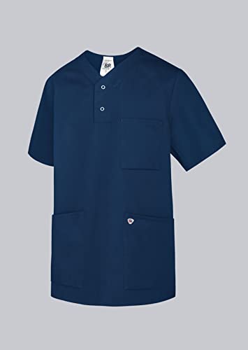 BP Med Tunics 1741-853-110 Schlupfkasack für Sie & Ihn - 1/2 Ärmel - Diskreter V-Ausschnitt - 50% Polyester, 50% Lyocell - Standard Passform - Größe: M - Farbe: nachtblau von BP