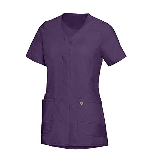 BP Med Tunics 1764-241-0890 Kasack für Damen - 1/2 Ärmel und V-Ausschnitt - 49% Baumwolle, 48% Polyester, 3% Elastolefin - Schlanke Passform - Größe: 3XLn - Farbe: aubergine von BP