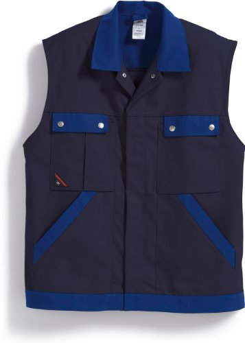 BP Profil 1461-720-10 Weste - Stoffhosenträger mit Gummieinsatz - Taschen für Knieschoner - Reine Baumwolle - Normale Passform - Größe: 3XL - Farbe: dunkelblau/königsblau von BP