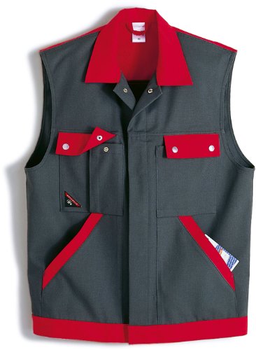 BP Profil 1461-720-53 Weste - Stoffhosenträger mit Gummieinsatz - Taschen für Knieschoner - Reine Baumwolle - Stämmige Passform - Größe: 2XL - Farbe: dunkelgrau/rot BP Profil 1461-720-53 Weste - Stoffhosenträger mit Gummieinsatz - Taschen für Knieschoner - Reine Baumwolle - Stämmige Passform - Größe: 2XL - Farbe: dunkelgrau/rot von BP