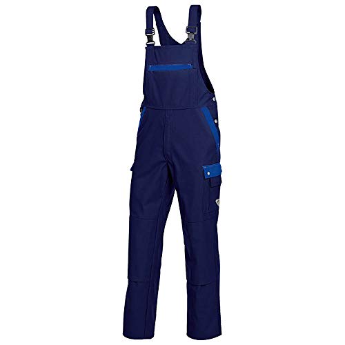 BP Profil 1844-720-10 Latzhose - Stretch Hosenträger - Verstellbarer Bund - Taschen für Knieschoner - 65% Polyester, 35% Baumwolle - Lange Passform - Größe: 114 - Farbe: dunkelblau/königsblau von BP