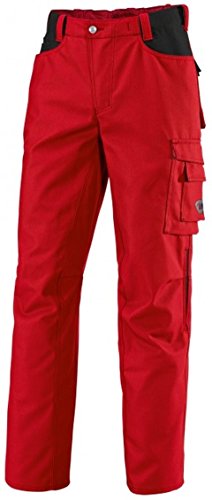 BP Workwear 1788-555-81 Arbeitshose - Gummizug im Rücken - Bundfalten - Normale Passform - Größe: 52l - Farbe: rot/schwarz von BP