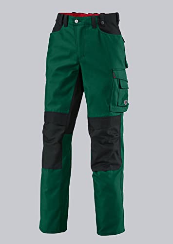 BP Workwear 1789-555-74 Arbeitshose - Gummizug im Rücken - Bundfalten - Normale Passform - Größe: 64n - Farbe: mittelgrün/schwarz von BP