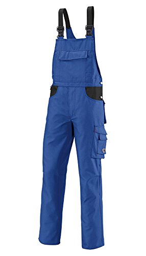 BP Workwear 1790-555-13 Latzhose - Stretch-Hosenträger mit Kunststoff-Clip-Verschlüssen - verstellbarer Bund - 65% Polyester, 35% Baumwolle - Lange Passform - Größe: 56l - Farbe: königsblau/schwarz von BP