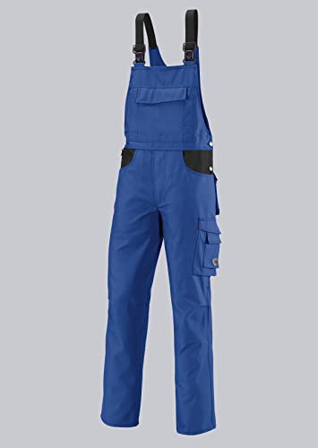 BP Workwear 1790-555-13 Latzhose - Stretch-Hosenträger mit Kunststoff-Clip-Verschlüssen - verstellbarer Bund - 65% Polyester, 35% Baumwolle - Normale Passform - Größe: 44n - Farbe: königsblau/schwarz von BP