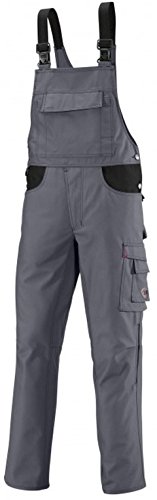 BP Workwear 1790-555-53 Latzhose - Stretch-Hosenträger mit Kunststoff-Clip-Verschlüssen - verstellbarer Bund - 65% Polyester, 35% Baumwolle - Lange Passform - Größe: 50l - Farbe: dunkelgrau/schwarz von BP