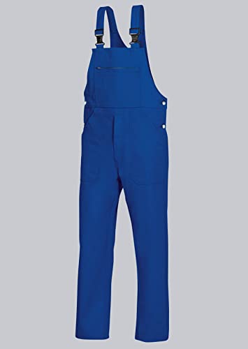 BP Workwear Basic 1413-060-13 Latzhose - Verstellbarer Bund - Kunststoff-Clip-Verschlüsse - Reine Baumwolle - Normale Passform - Größe: 52 - Farbe: königsblau von BP