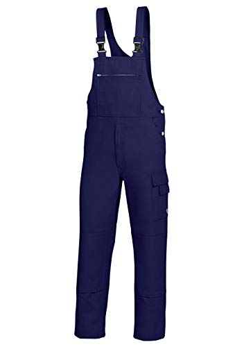 BP Workwear Basic 1482-060-10 Latzhose - Stoffhosenträger mit Gummieinsatz - Taschen für Knieschoner - Reine Baumwolle - Normale Passform - Größe: 58 - Farbe: dunkelblau von BP