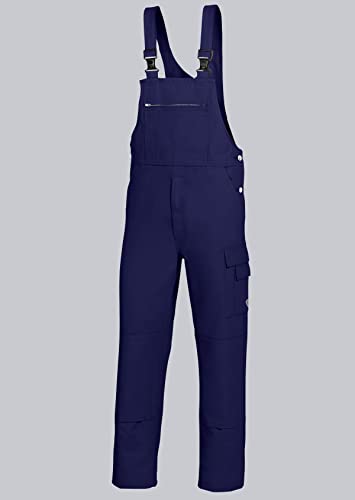 BP Workwear Basic 1482-060-10 Latzhose - Stoffhosenträger mit Gummieinsatz - Taschen für Knieschoner - Reine Baumwolle - Schlanke Passform - Größe: 106 - Farbe: dunkelblau von BP