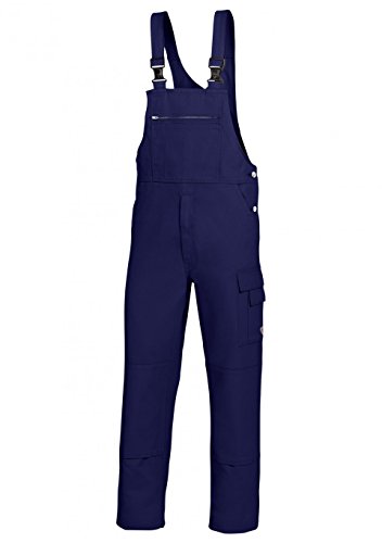 BP Workwear Basic 1482-060-10 Latzhose - Stoffhosenträger mit Gummieinsatz - Taschen für Knieschoner - Reine Baumwolle - Stämmige Passform - Größe: 50 - Farbe: dunkelblau von BP