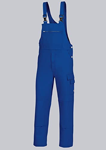 BP Workwear Basic 1482-060-13 Latzhose - Stoffhosenträger mit Gummieinsatz - Taschen für Knieschoner - Reine Baumwolle - Normale Passform - Größe: 62 - Farbe: königsblau von BP