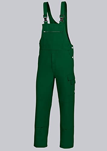 BP Workwear Basic 1482-060-74 Latzhose - Stoffhosenträger mit Gummieinsatz - Taschen für Knieschoner - Reine Baumwolle - Normale Passform - Größe: 62 - Farbe: mittelgrün von BP