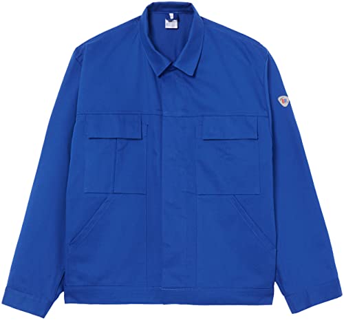 BP Workwear Basic 1485-060-13 Arbeitsjacke - Verdeckte Druckknopfleiste - Reine Baumwolle - Normale Passform - Größe: 106/110 - Farbe: königsblau von BP