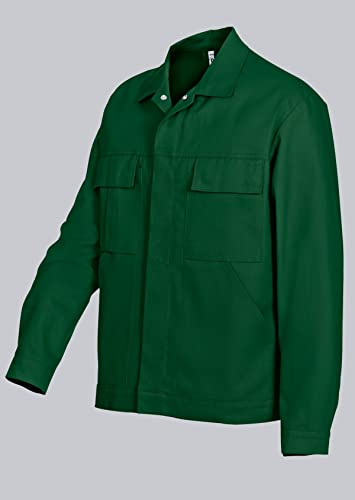 BP Workwear Basic 1485-060-74 Arbeitsjacke - Verdeckte Druckknopfleiste - Reine Baumwolle - Normale Passform - Größe: 56/58 - Farbe: mittelgrün von BP