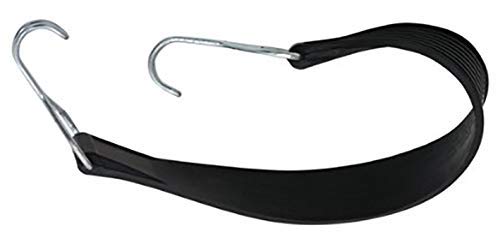 Gummispannband mit Zwei Drahthaken, Farbe schwarz, dehnbar, 53 cm Länge, 37 mm Gurtbreite, mit 2 Drahthaken, Rollgitter Rollwagen von Abrollwerk